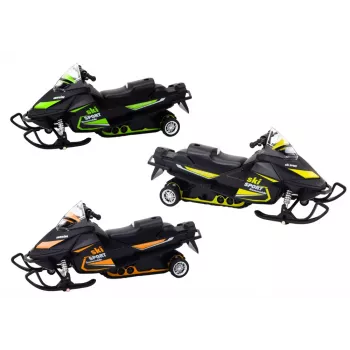 LEAN TOYS Sniego motociklas su spyruokline pakaba ir pavara, mastelis 1:32, šviesos, garsai