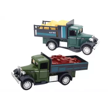 LEAN TOYS Aliumininė pristatymo mašina su atsidarančiomis durelėmis, šviesomis ir garsais 1:24 liejamo metalo furgonas