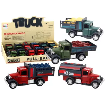 LEAN TOYS Aliumininė pristatymo mašina su atsidarančiomis durelėmis, šviesomis ir garsais 1:24 liejamo metalo furgonas
