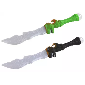 LEAN TOYS Lightsaber, Dinosaur-Shaped Handle, Green