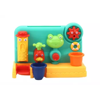 LEAN TOYS Children's Bath Toy Fountain Grinder Frog Faucet