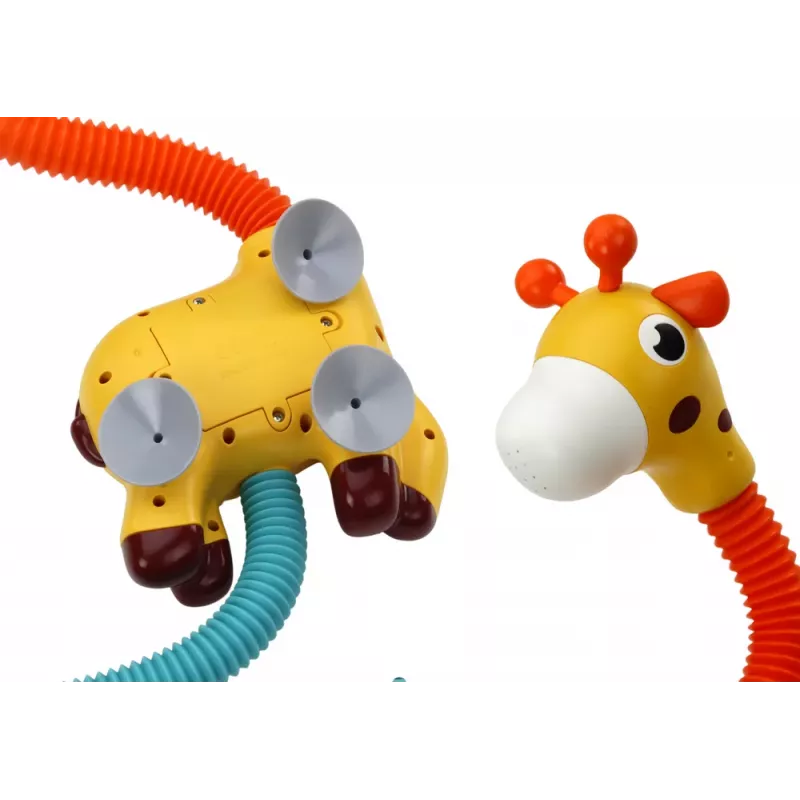 LEAN TOYS Yellow Giraffe Bath Toy Shower Sprinkler