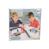 LEAN TOYS Wooden Railway Track Train Set su Policijos Stotimi ir Tiltu 3.2m 75 dalių