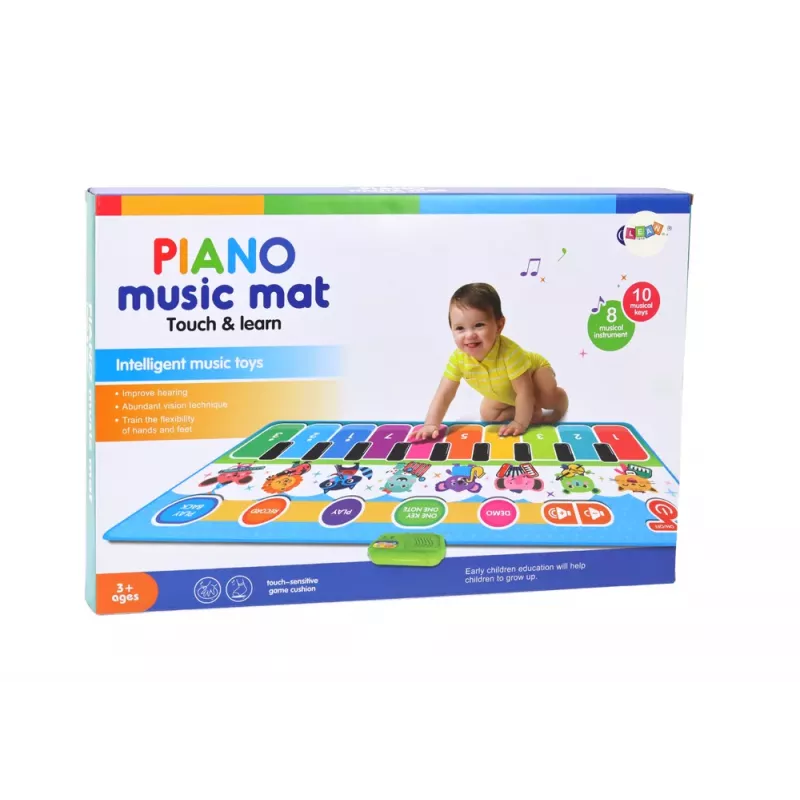 LEAN TOYS Interaktyvus edukacinis muzikinis kilimėlis šokiams, instrumentams ir garsams