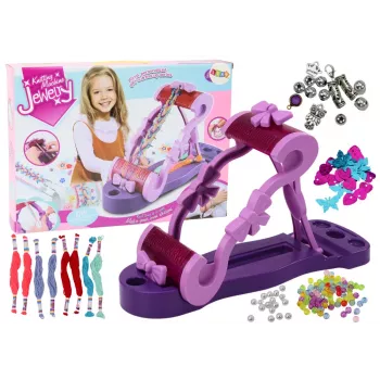 LEAN TOYS Kūrybinis papuošalų gamybos rinkinys su siuvinėjimo siūlais ir karoliukais