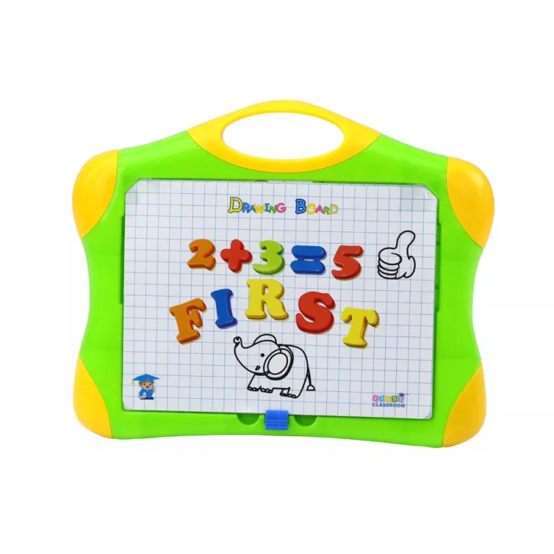 LEAN TOYS Magnetinė mokomoji lenta su raidėmis, skaičiais, žymekliu ir kempine