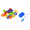 LEAN TOYS Magnetinė mokomoji lenta su raidėmis, skaičiais, žymekliu ir kempine