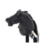 LEAN TOYS Plush Horse Head On A Stick Hobby Horse Long-haired Horse Black with Sounds