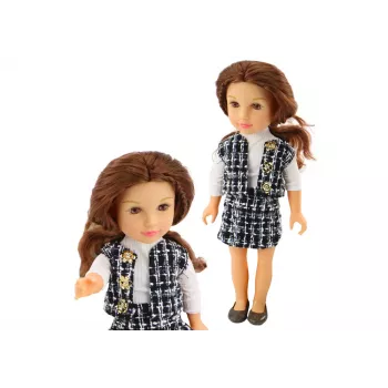 LEAN TOYS Steffi Love Lėlė su Elegantiškais Langiniais Rūbais Rudais Plaukais