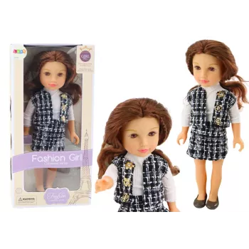 LEAN TOYS Steffi Love Lėlė su Elegantiškais Langiniais Rūbais Rudais Plaukais