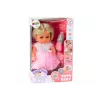 LEAN TOYS Lėlė šviesiai rožine suknele su šlapinimosi funkcija, buteliuku ir barškučiu