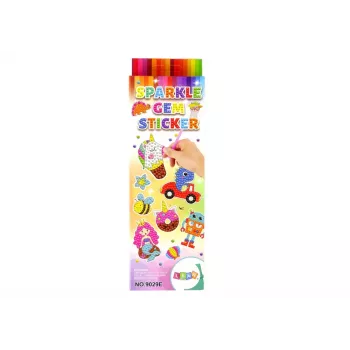 LEAN TOYS Diamond Embroidery Stickers – 12 dalių deimantinių lipdukų rinkinys vaikams