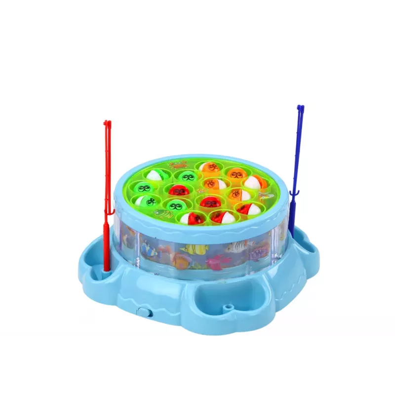 LEAN TOYS Žvejybos Žaidimas su Meškerėmis, Šviesomis ir Garsais Mėlynas