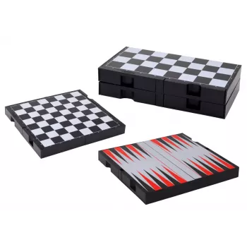 LEAN TOYS 3in1 Game Set Magnetic Board Chess Checkers Backgammon