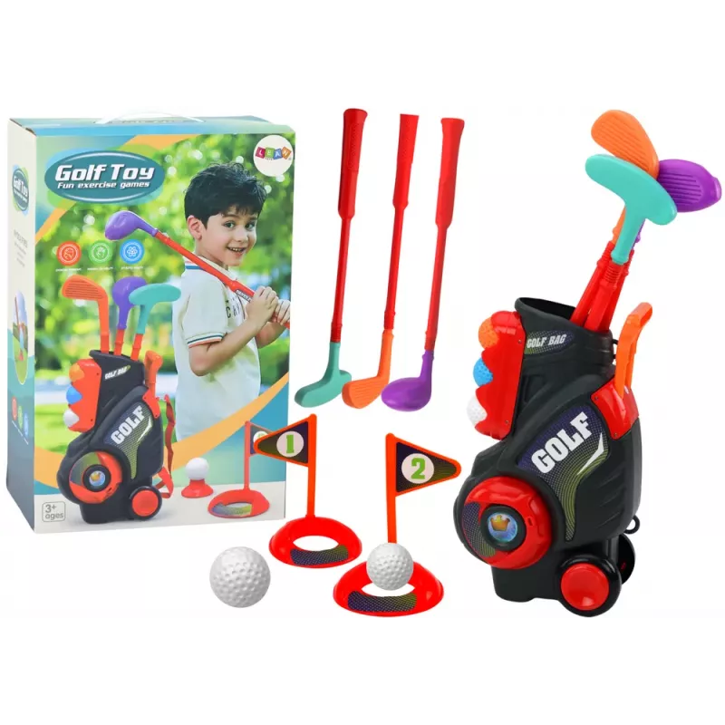 LEAN TOYS Mini Golf Set For Children Trolley On Wheels