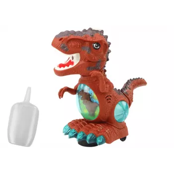 LEAN TOYS Dinosaur Dancing Obstacle Sensor Lights Sounds Brown