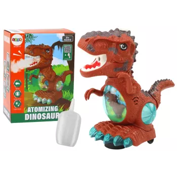 LEAN TOYS Dinosaur Dancing Obstacle Sensor Lights Sounds Brown