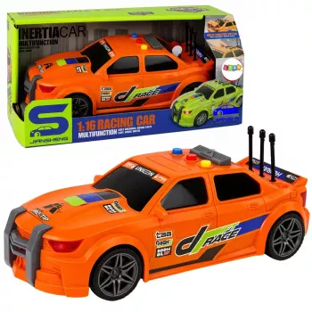 LEAN TOYS Sports Car Racing Lights Sounds Orange 1:16