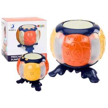 LEAN TOYS Pumpkin Ugdomasis interaktyvus moliūgas su šviesomis, garsais ir muzika Oranžinė