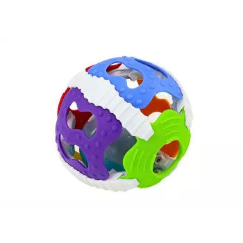 LEAN TOYS Sensorinis kamuoliukas kūdikiams, guminis, su švieselėmis ir garsais, spalvingas