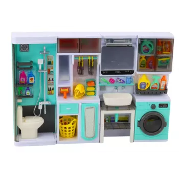 LEAN TOYS Voniausias Žaidimų Rinkinys 4v1 Dušas Tualetas Skalbimo Mašina Priedai