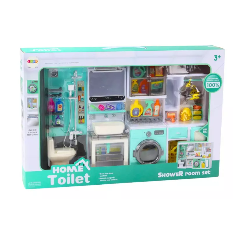 LEAN TOYS Voniausias Žaidimų Rinkinys 4v1 Dušas Tualetas Skalbimo Mašina Priedai