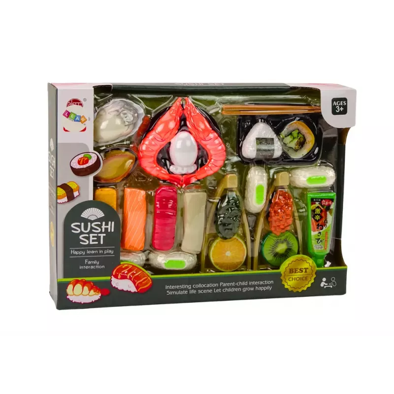 LEAN TOYS Sushi žaislų rinkinys su krevetėmis, 24 detalės