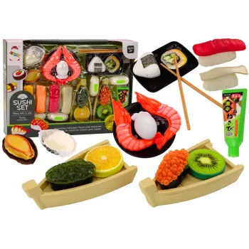 LEAN TOYS Sushi žaislų rinkinys su krevetėmis, 24 detalės