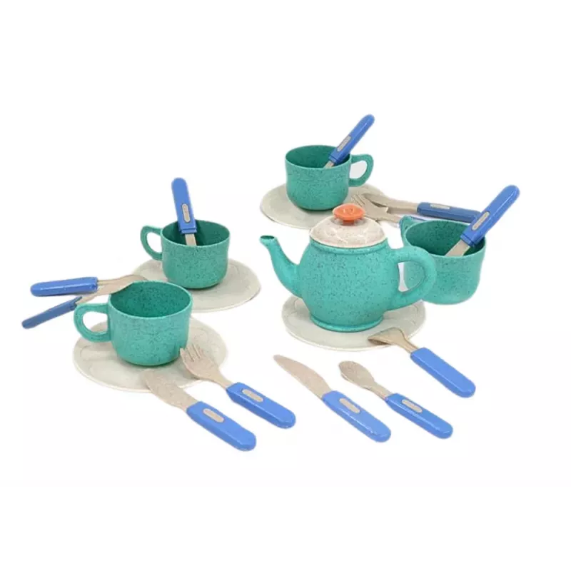 LEAN TOYS Disney Frozen Stalo Indų Rinkinys 22 Dalys - Puodeliai, Lėkštės, Stalo Įrankiai, Arbatinukas