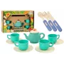 LEAN TOYS Disney Frozen Stalo Indų Rinkinys 22 Dalys - Puodeliai, Lėkštės, Stalo Įrankiai, Arbatinukas