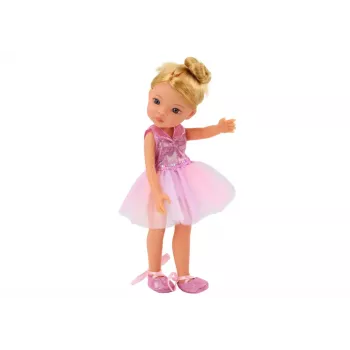 LEAN TOYS Pink Ballerina Doll 33cm su Suknele, Baleto Batais, Tiara