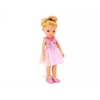 LEAN TOYS Balerinos lėlė su rožiniais aksesuarais