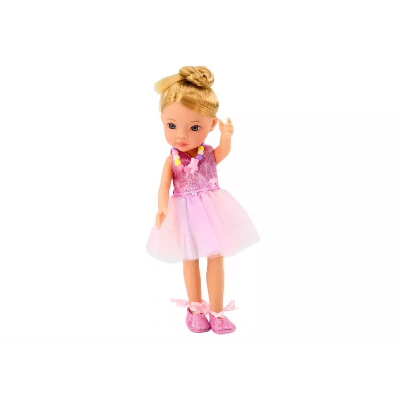LEAN TOYS Balerinos lėlė su rožiniais aksesuarais