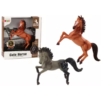 LEAN TOYS Horse Figurine Brown Gray Standing Stable Farm Cute Horse