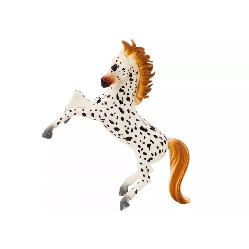 LEAN TOYS Horse Figurine White Horse with Polka Dots Standing Stable Farm Cute Horse