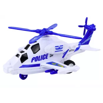 LEAN TOYS Policijos sraigtasparnis baltas arba juodas su trinties varikliu, šviesomis ir garsu