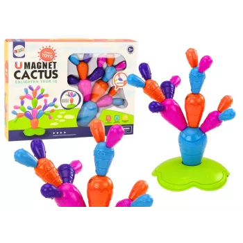 LEAN TOYS Magnetiniai kaktuso konstravimo blokeliai 16 elementų