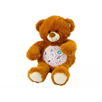 LEAN TOYS Teddy Bear Sleeping Lights Sounds Night and Day Mode Brown