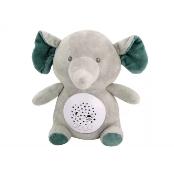 LEAN TOYS Teddy Bear Elephant Sleeping Melodies Light Star Projector Gray