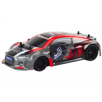 LEAN TOYS RC Remote Control Car 1:18 Rubber Wheels Drift Red
