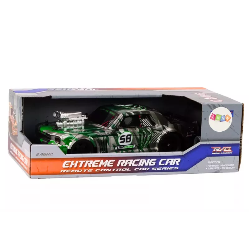 LEAN TOYS RC Remote Control Car 1:16 Drift Rubber Wheels Green