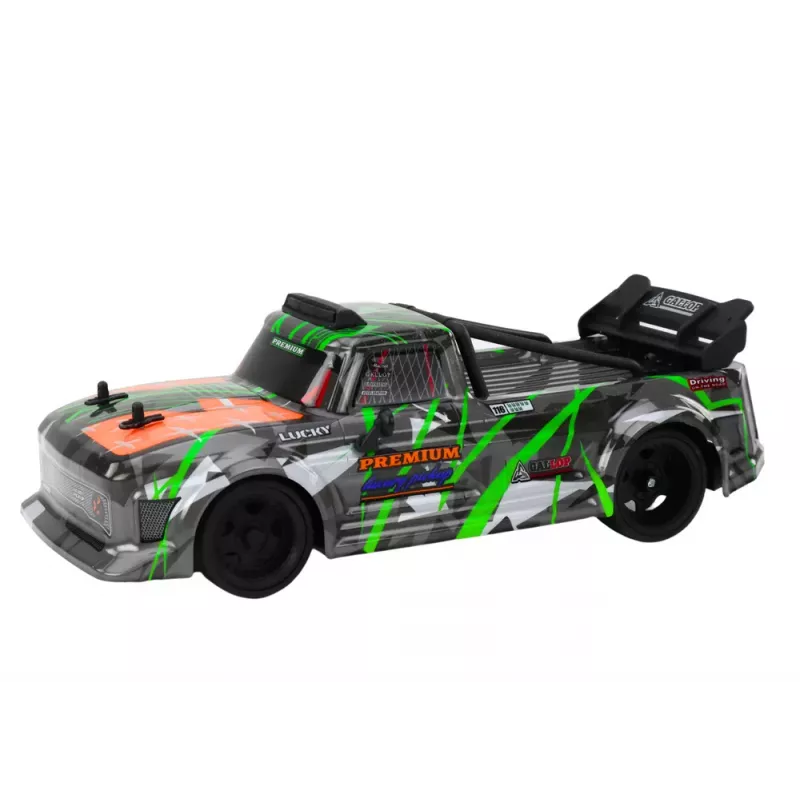 LEAN TOYS RC Remote Control Car 1:16 Rubber Drift Wheels Gray-Green