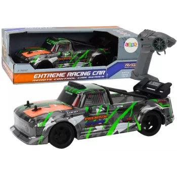 LEAN TOYS RC Remote Control Car 1:16 Rubber Drift Wheels Gray-Green