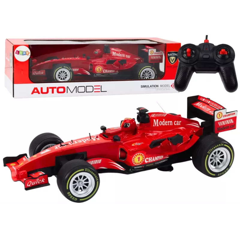 LEAN TOYS nuotolinio valdymo lenktyninis automobilis RC Racer 1:12 raudonas su šviesomis ir garsais