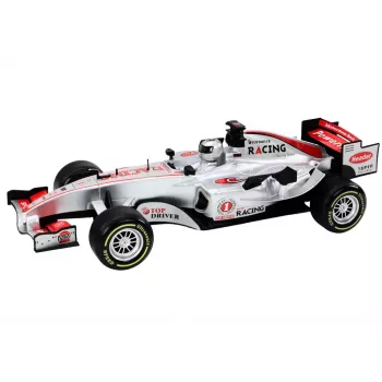 LEAN TOYS nuotoliniu valdymu valdomas lenktyninis automobilis RC Racer 1:12 sidabrinis šviesos garsai