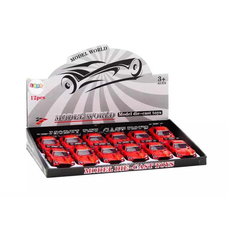 LEAN TOYS Sportinis automobilis 1:32 liejimo modelis Porsche 911 Carrera S raudonas su atbulinės eigos mechanizmu ir spoileriu