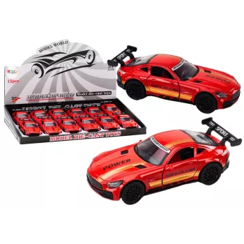 LEAN TOYS Sportinis automobilis 1:32 liejimo modelis Porsche 911 Carrera S raudonas su atbulinės eigos mechanizmu ir spoileriu