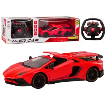 LEAN TOYS RC nuotoliniu valdymu sportinis automobilis su atsidarančiomis durelėmis Raudonas 1:12