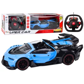 LEAN TOYS nuotoliniu valdymu sportinis automobilis RC 1:12 su atsidarančiomis durimis mėlynas