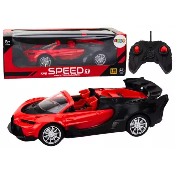 LEAN TOYS Toy Car Remote Controlled Sports Car RC 1:18 Red